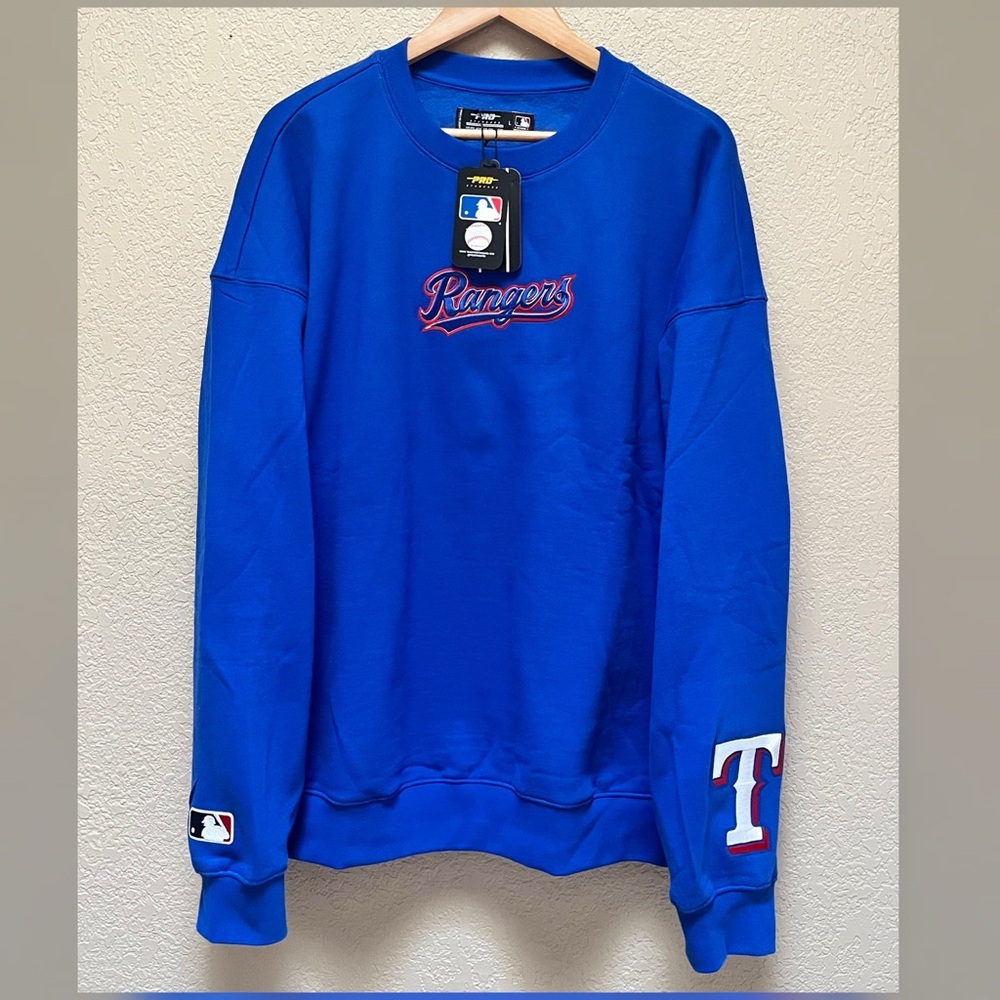 Texas Rangers Baseball Team Logo Sweatshirt Royal Blue Color Size- Large